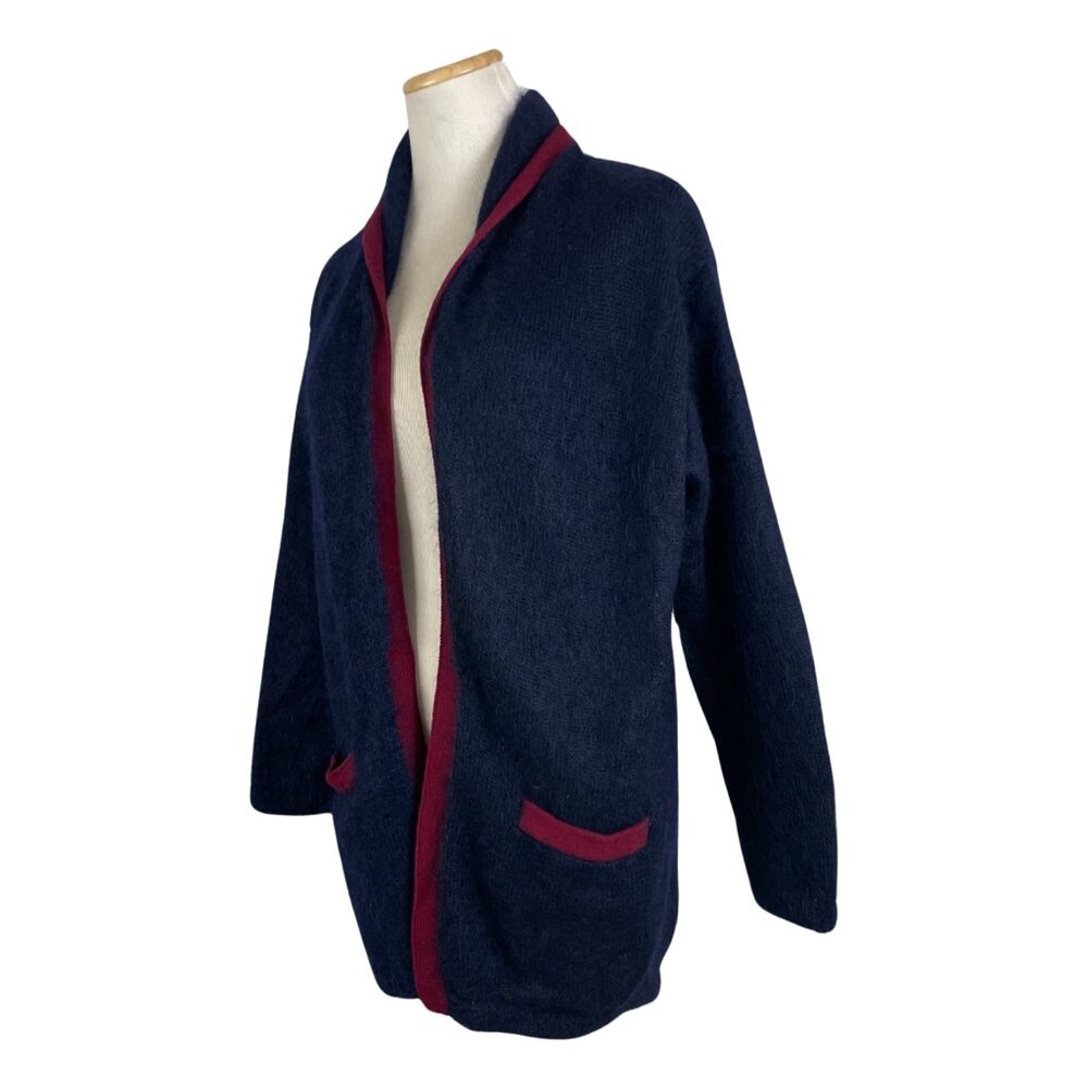 Vtg Christian Dior Cardigan Sweater Size Medium Knit Mohair Open Front 1970s - Picture 2 of 5